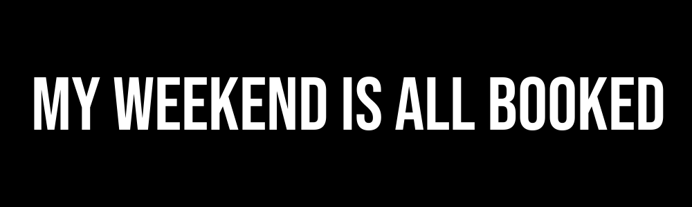 My weekend is all booked - Bumper Sticker, Car Magnet, Window Cling